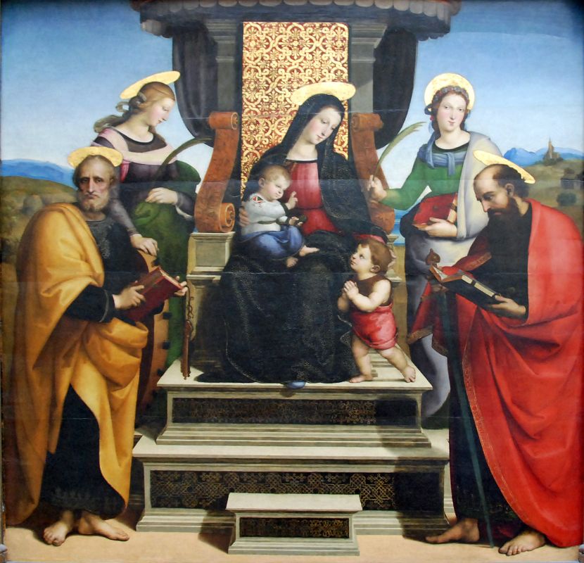 Top Met Paintings Before 1860 06 Raphael - Madonna and Child Enthroned with Saints